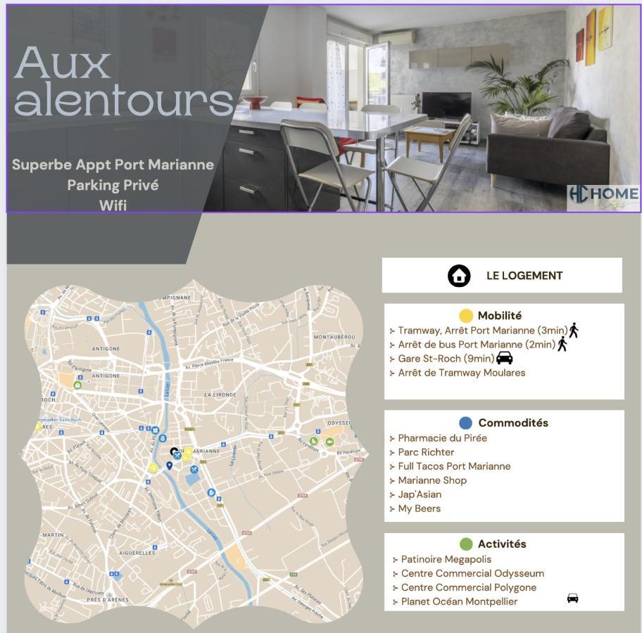 Superbe Appt Port Marianne, Parking Prive, 4 Personnes Apartment มงต์เปอลิเยร์ ภายนอก รูปภาพ